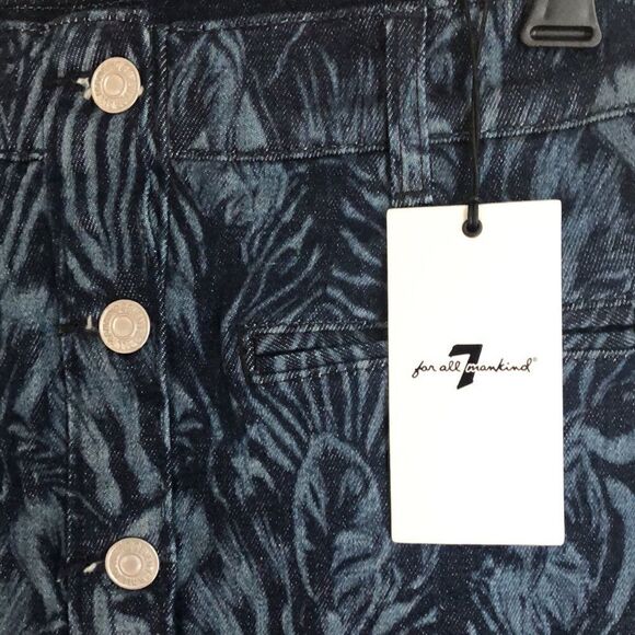 NWT 7 For All Mankind Jean Zebra Print Skirt -27 - Picture 4 of 10
